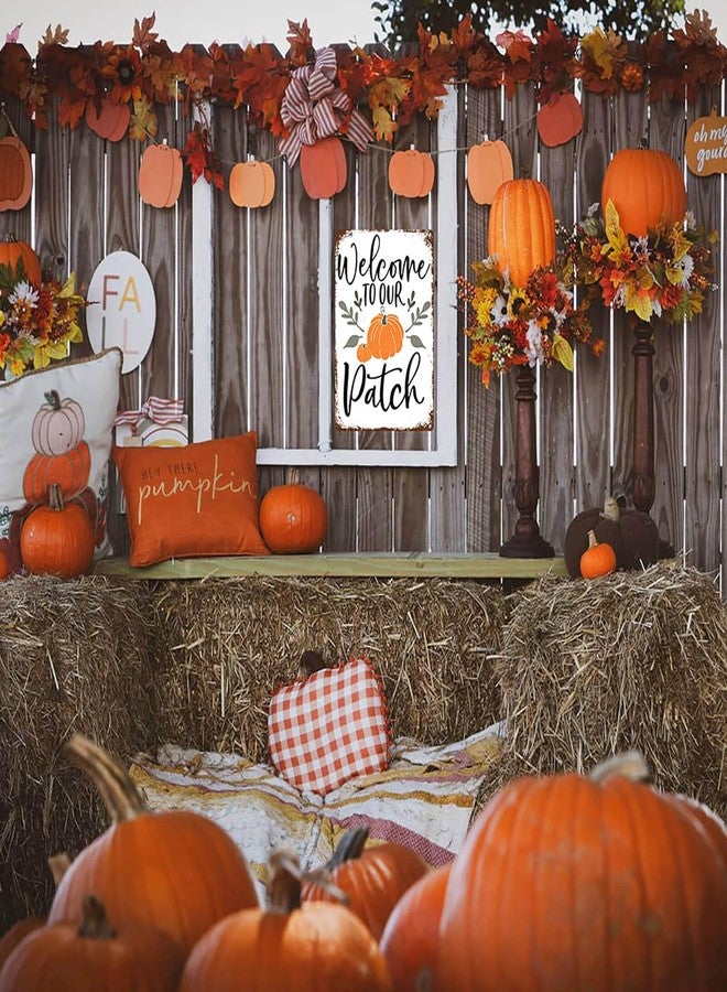 KENSILO Fall Metal Tin Sign Welcome to Our Pumpkin Patch Humor Wall Decor Farm Decoration Sign 8 x 12 inch - Image 5